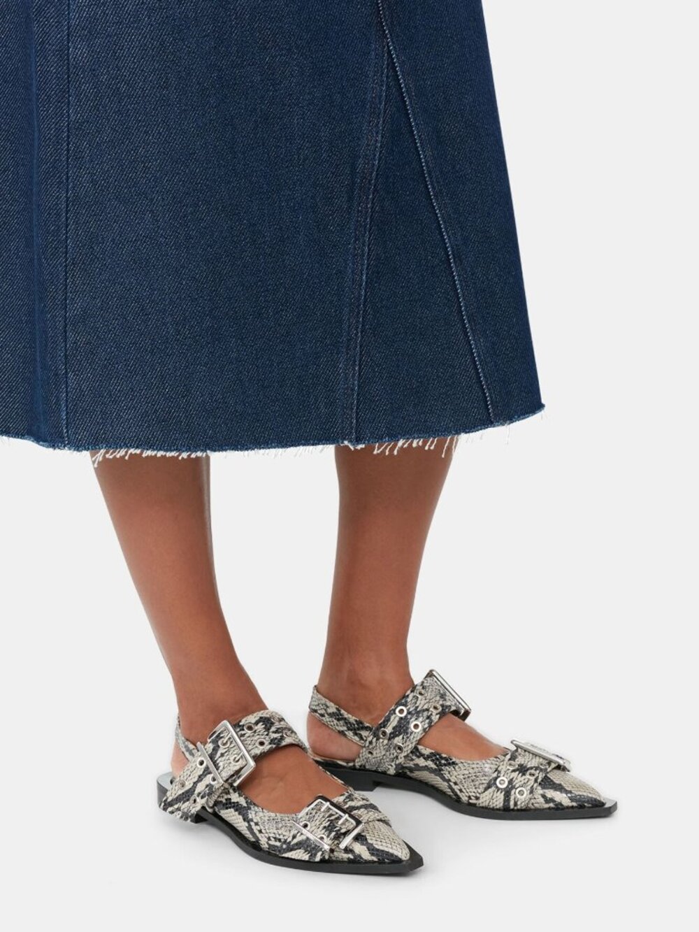 GANNI Chunky Buckle Ballerina Flats